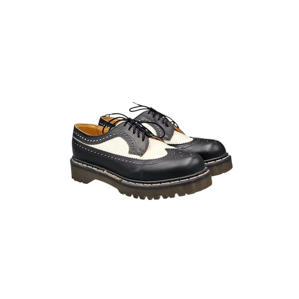 Dr Martens Men's Size 9 US 3989 Made In England Black White Wingtip Oxfords READ